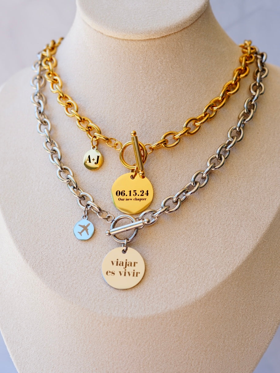 Chunky Chain with Round Pendant