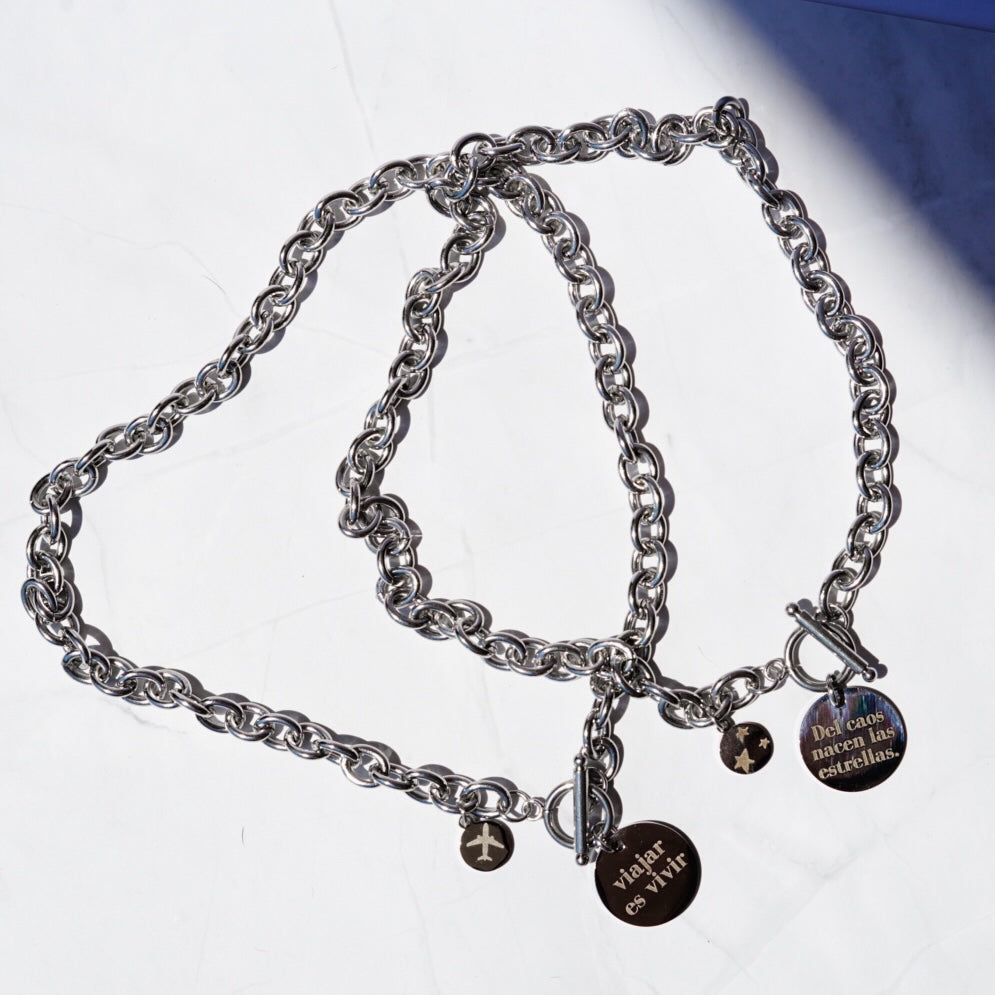 Chunky Chain with Round Pendant